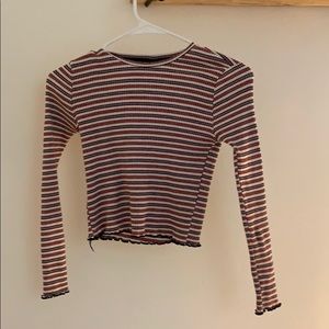 Zara Ruffle Texture Crop Top